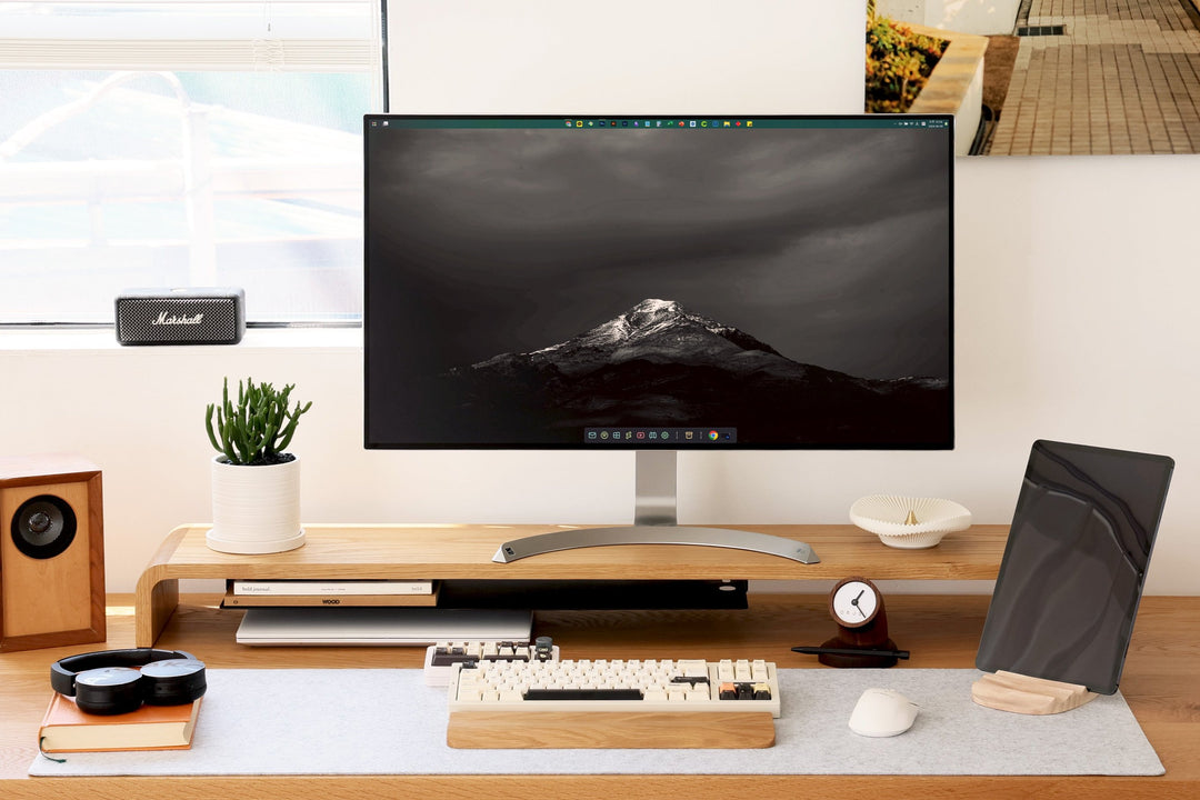 Doodle desk shelf [White OAK]